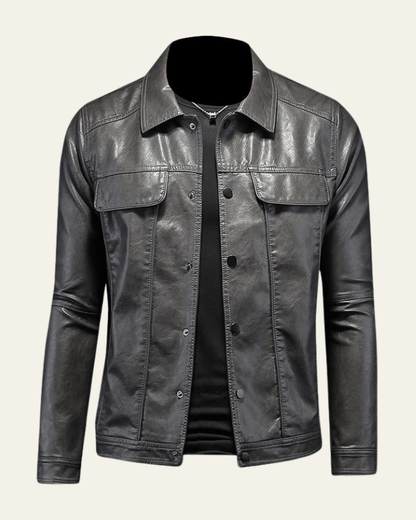 Giacca Biker Uomo in Pelle Vegana