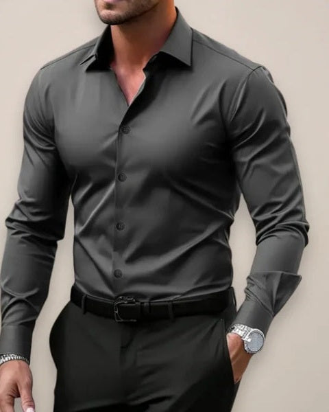 Camicia Uomo Elasticizzata Stretch Superficie Liscia