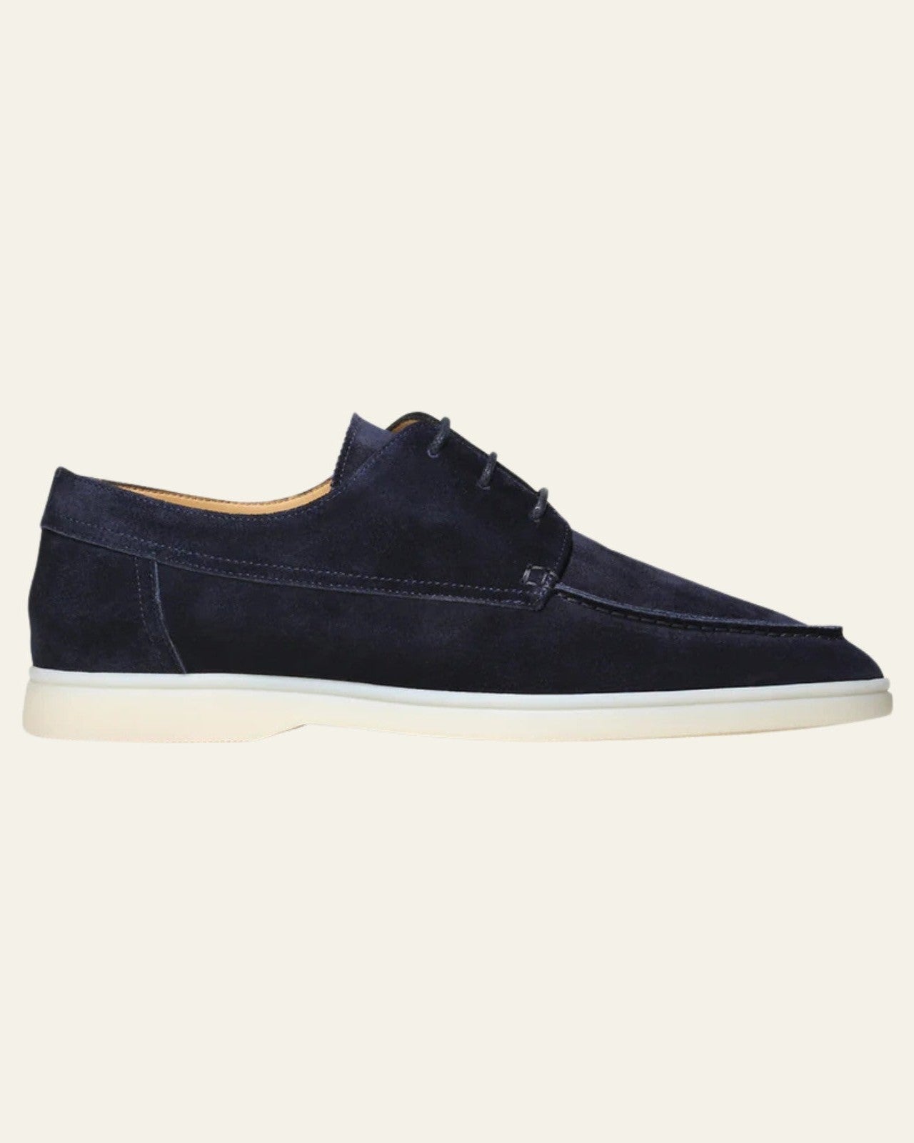 Mocassino Barca Uomo in Camoscio Blu Navy Artigianale Definito