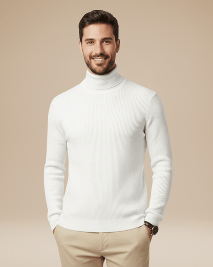 Maglione Dolcevita Uomo Collo Alto in Maglia Fine Morbido