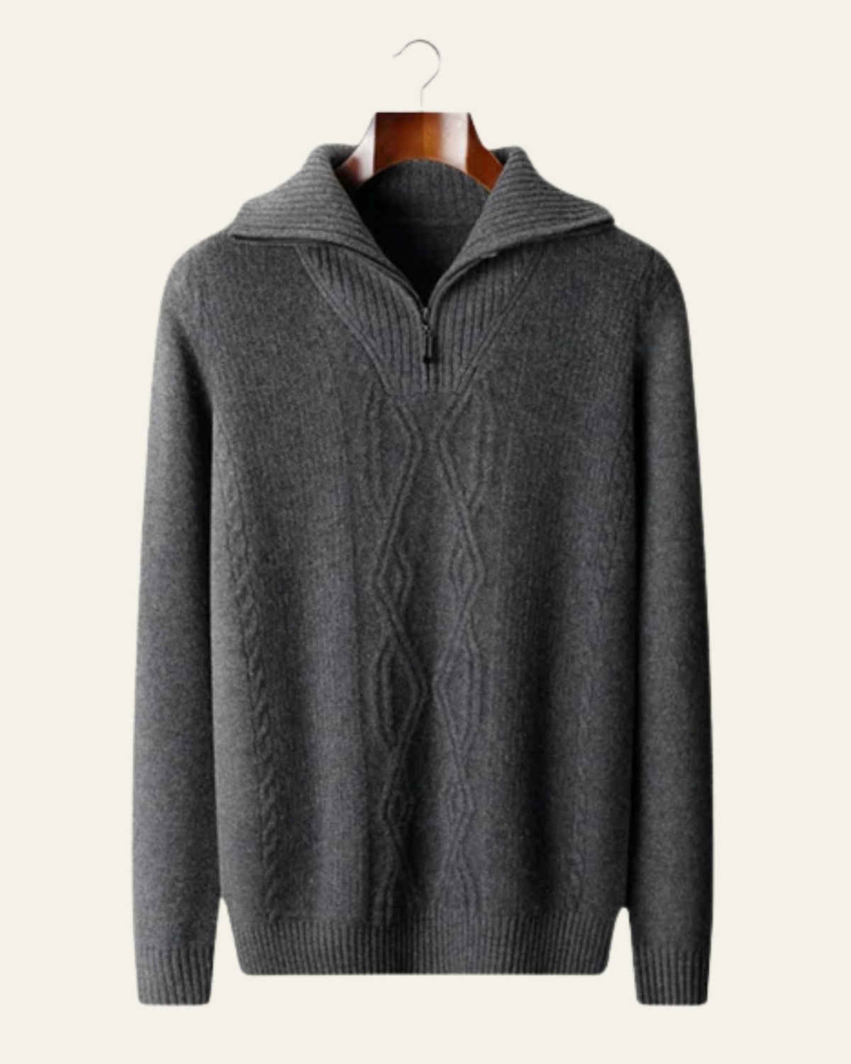 Maglione Uomo in Lana Merino Extrafine Zip a 1/4 Traspirante