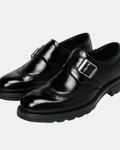 Scarpe Monk Strap Uomo in Pelle Liscia Fibbia Singola Eleganti