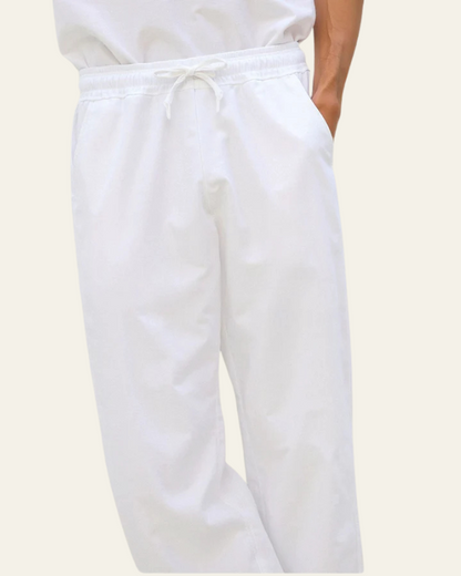 Pantaloni Uomo in Cotone Lino con Coulisse Rilassati Comodi
