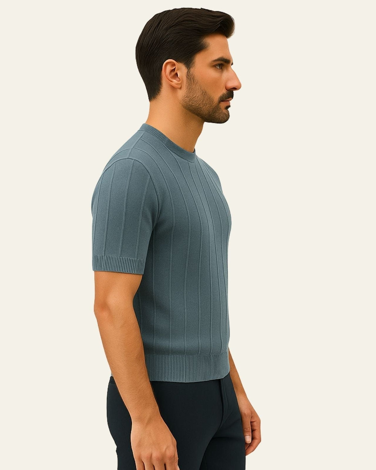 Maglietta Uomo a Costine in Cotone Leggero Comfort Raffinato