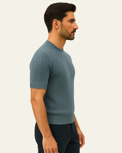Maglietta Uomo a Costine in Cotone Leggero Comfort Raffinato