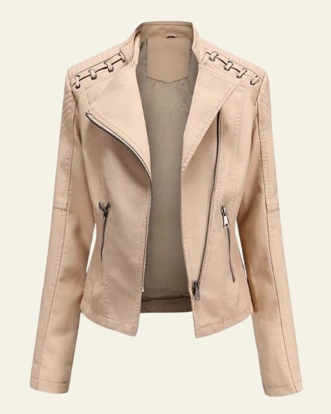 Giacca Donna in Pelle Vegana Rosa Cipria