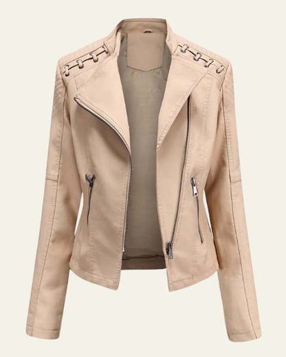 Giacca Donna in Pelle Vegana Rosa Cipria