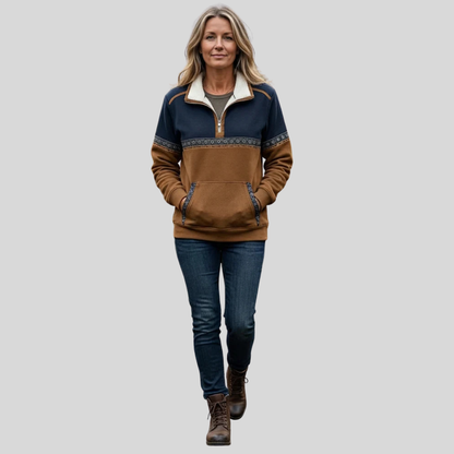 Alvette | Pullover con Mezza Zip e Collo Sherpa