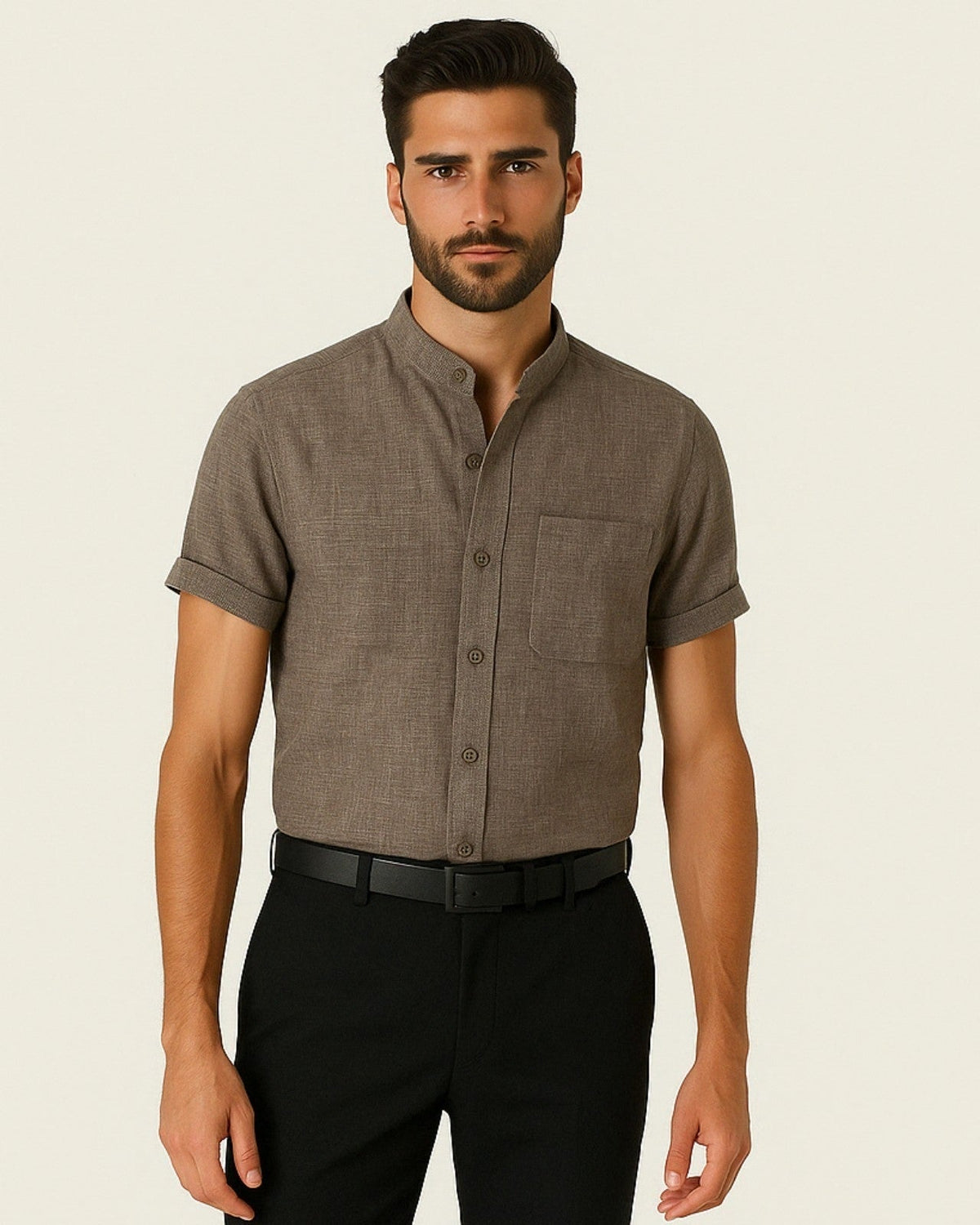 Camicia Uomo da Club Misto Poliestere Lino Raffinata