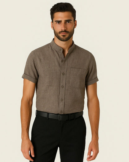 Camicia Uomo da Club Misto Poliestere Lino Raffinata