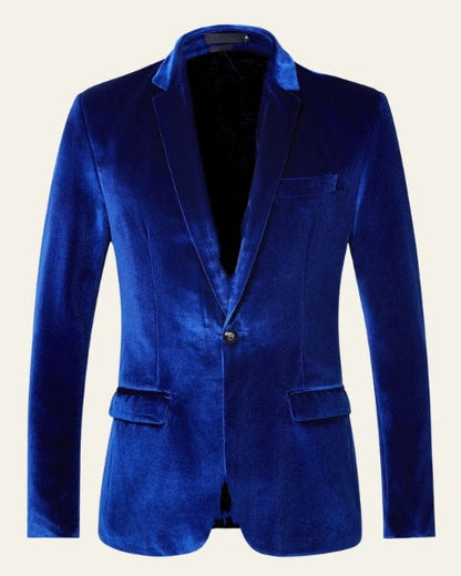 Blazer Uomo Effetto Velluto con Bottone Unico
