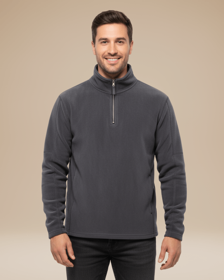 Maglione Uomo in Pile con Mezza Zip Caldo Leggero Outdoor