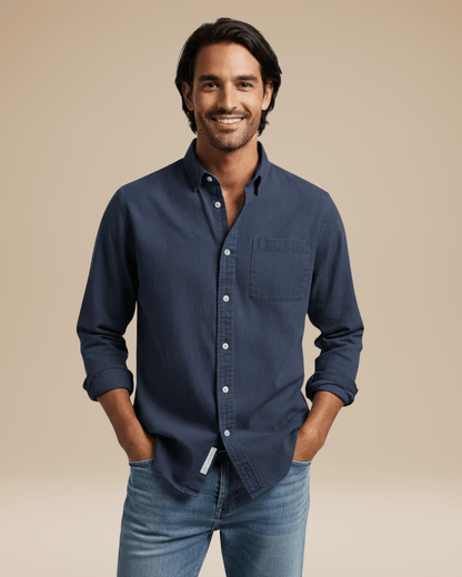 Camicia Uomo Casual Elegante in Cotone Spazzolato Morbida