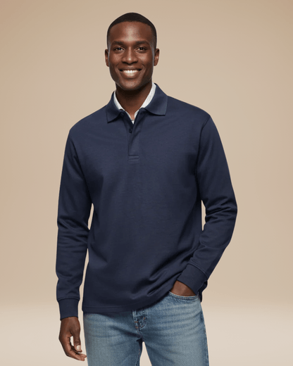 Polo Uomo in Cotone Premium Maniche Lunghe Comfort Lavoro