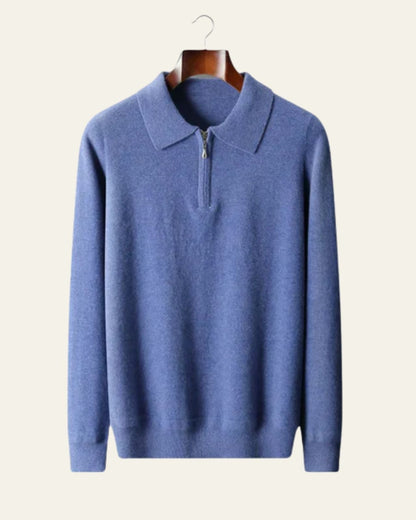 Polo Uomo in Lana Merino con Zip Morbida Eleganza Discreta