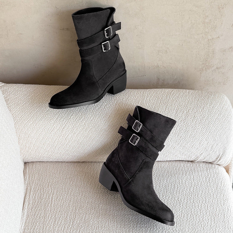 Siena | Stivali Donna Stile Western in Camoscio Autentico
