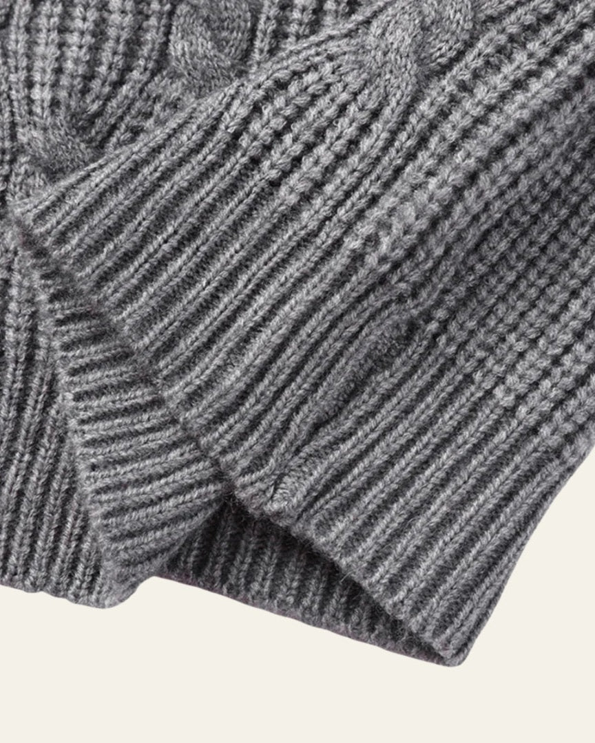 Gilet Uomo in Maglia a Trecce con Scollo a V