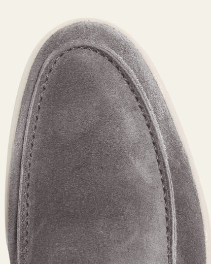 Mocassino Barca Uomo in Suede Vegano Grigio Chiaro Mediterraneo