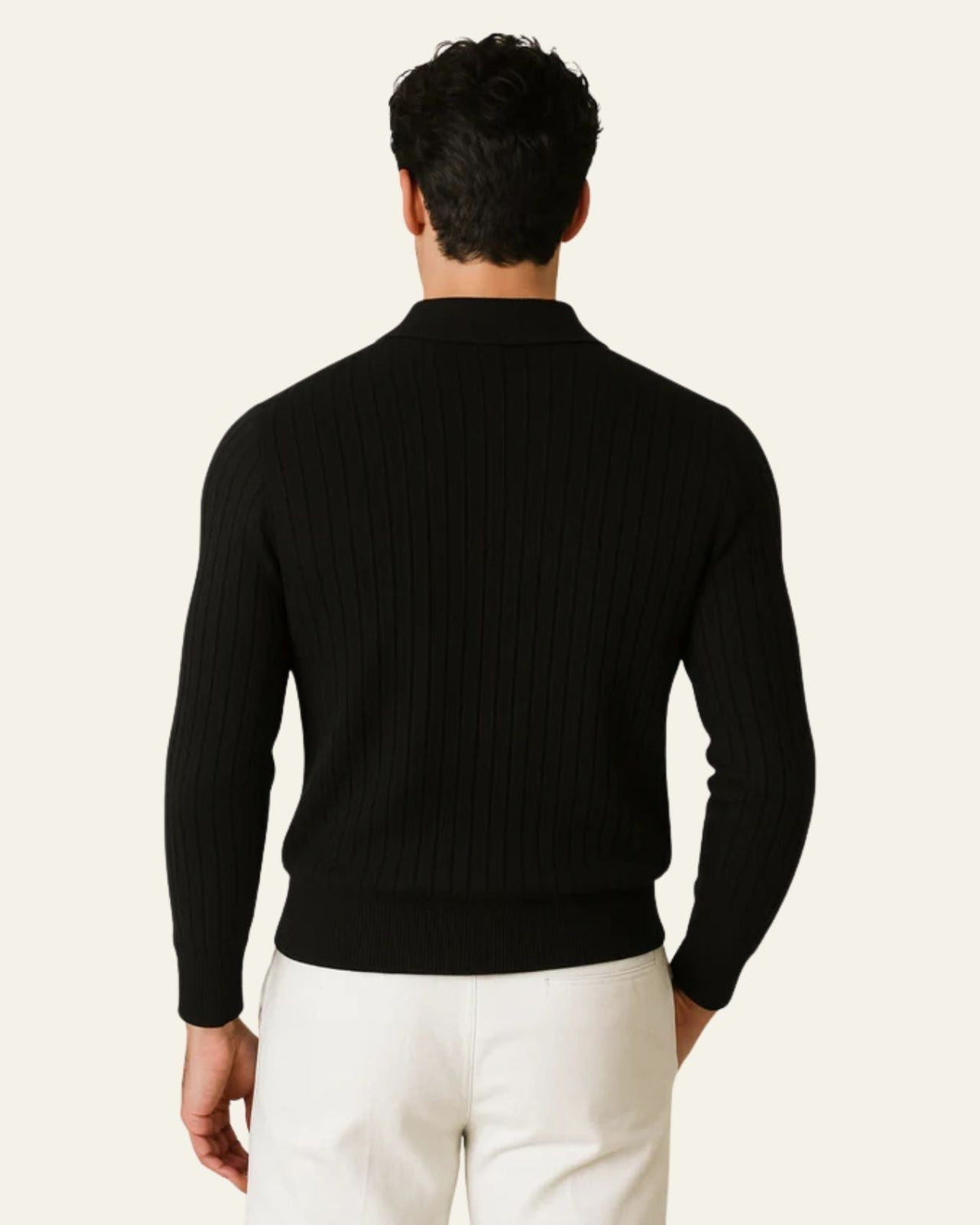 Polo Uomo in Maglia a Coste Aderente Minimalismo Raffinato