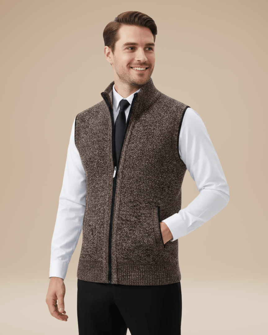 Gilet Uomo in Maglia Mista Lana