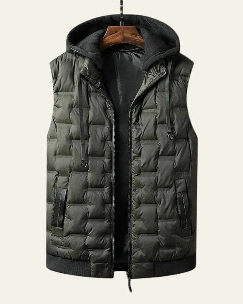 Gilet Uomo Trapuntato con Cappuccio