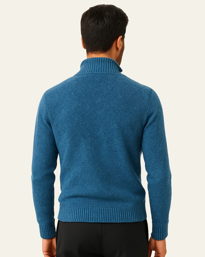 Maglione Uomo Testurizzato con Zip a Metà Texture Raffinata