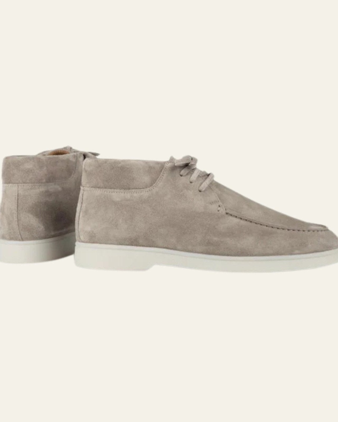 Stivaletti Desert Uomo in Scamosciato Vegetale Grigio Chiaro