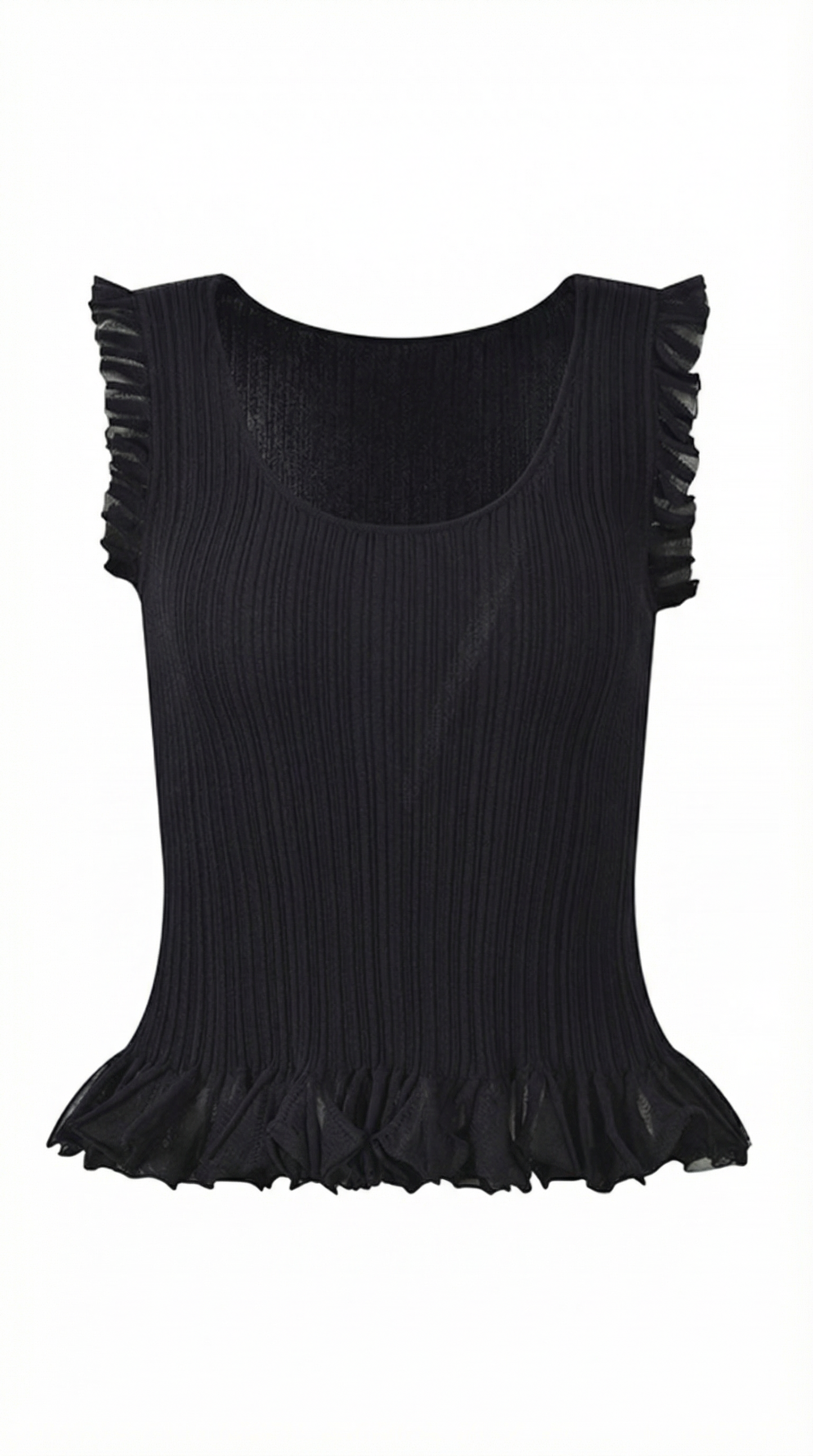 Top Donna a Costine con Volant