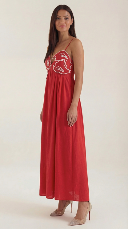 Abito Lungo Donna Ricamato Boho