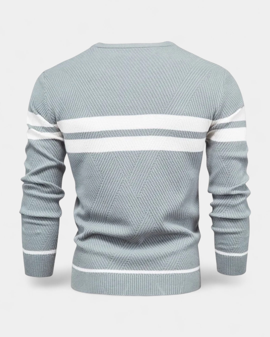 Maglione Uomo a Righe Girocollo Misto Viscosa Cotone Leggero