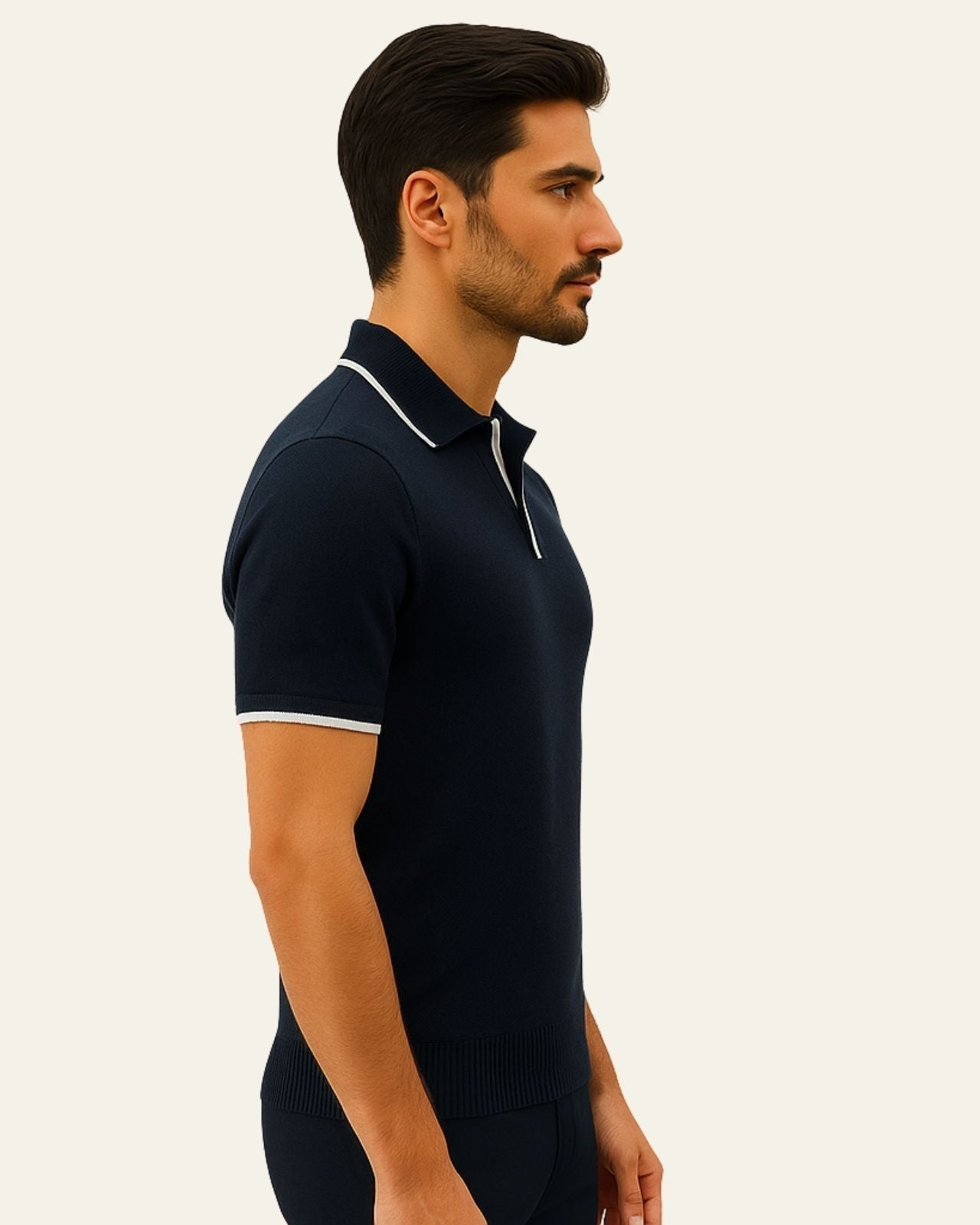 Polo Uomo in Maglia Edge Elegante Raffinatezza Europea