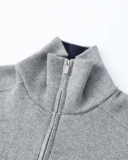Cardigan Uomo in Maglia Full Zip Collo Alto