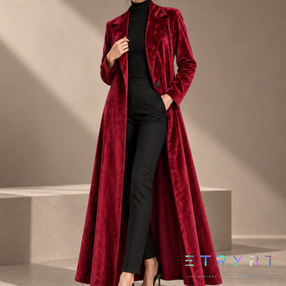 Beatrice | Cappotto Maxi Donna in Velluto Aperto