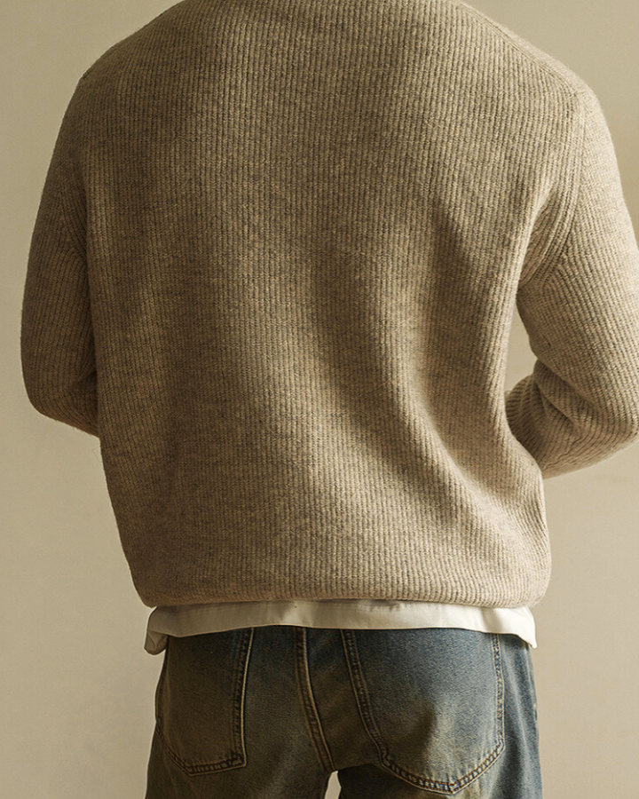 Maglione Polo Uomo in Maglia Maniche Lunghe Elegante