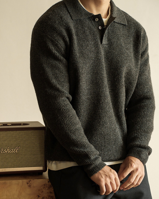 Maglione Polo Uomo in Maglia Leggera