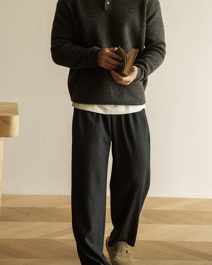 Maglione Polo Uomo in Maglia Leggera Maniche Lunghe