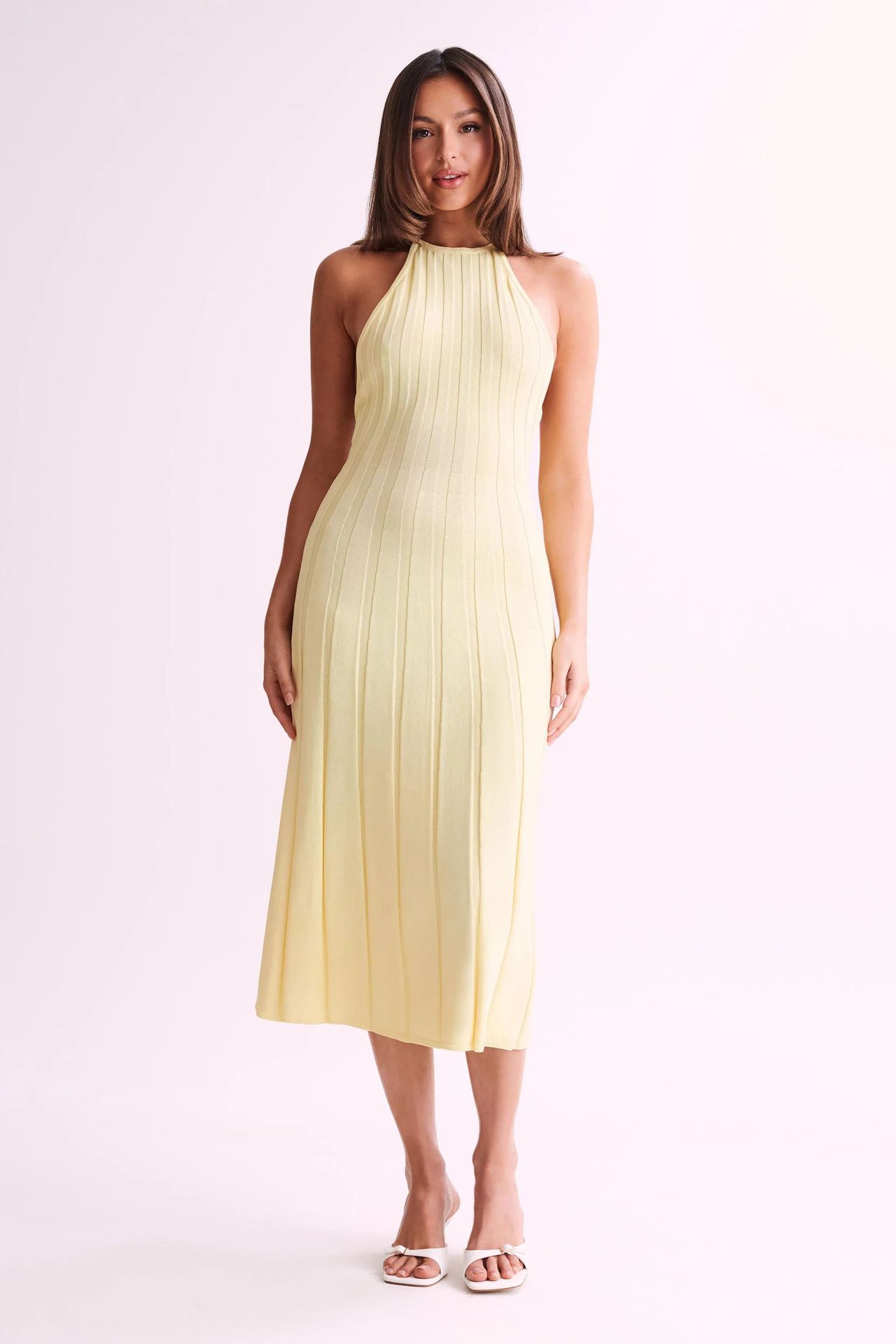Abito Midi Donna Halter a Coste