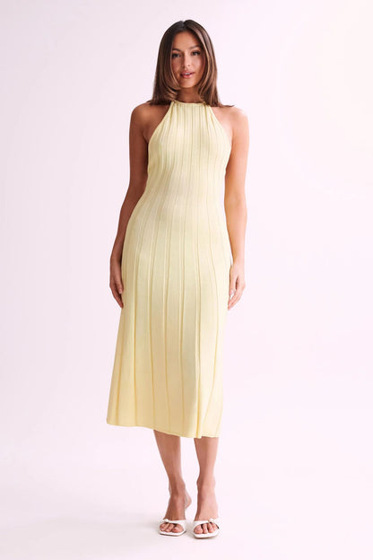 Abito Midi Donna Halter a Coste