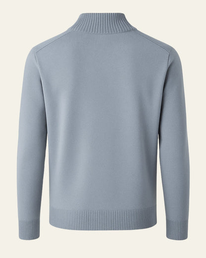 Maglione Uomo in Lana con Zip Parziale Calore Avvolgente Pulito