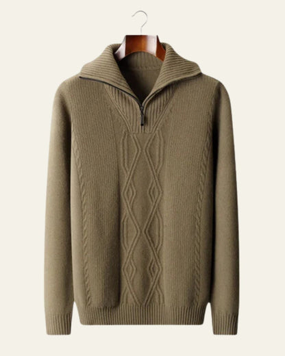Maglione Uomo in Lana Merino Extrafine Zip a 1/4 Traspirante