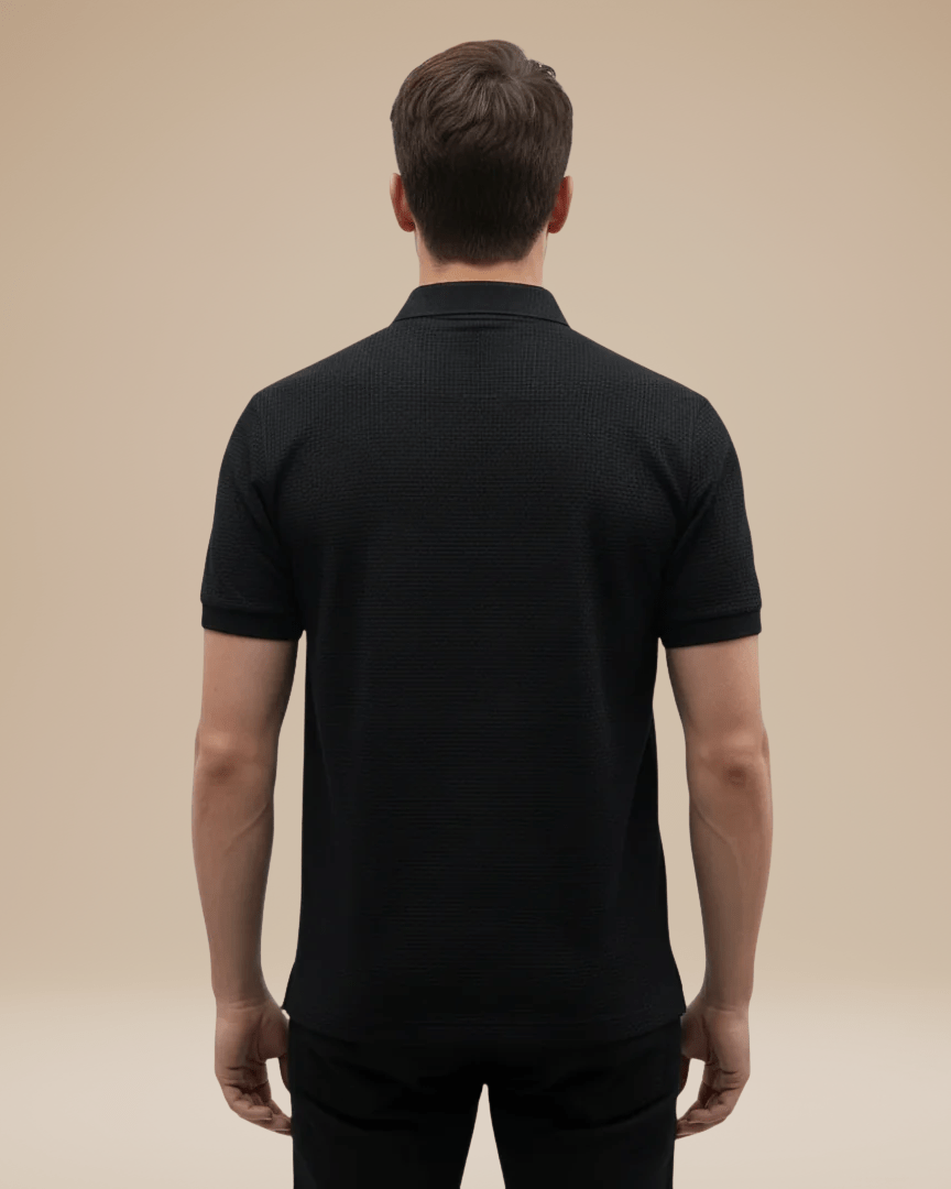Polo Uomo Elegante in Nido d'Ape Traspirante Stile Italiano