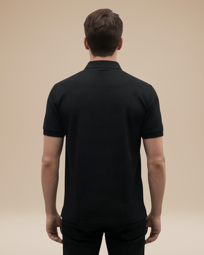 Polo Uomo Elegante in Nido d'Ape Traspirante Stile Italiano