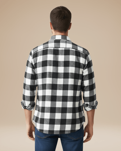 Camicia Uomo a Quadri Versatile Moderna Stile Casual Raffinato