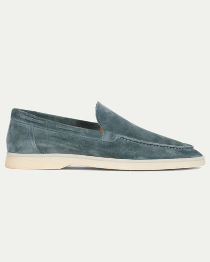 Mocassino Yacht Uomo in Suede Vegano Petrol Raffinatezza Discreta