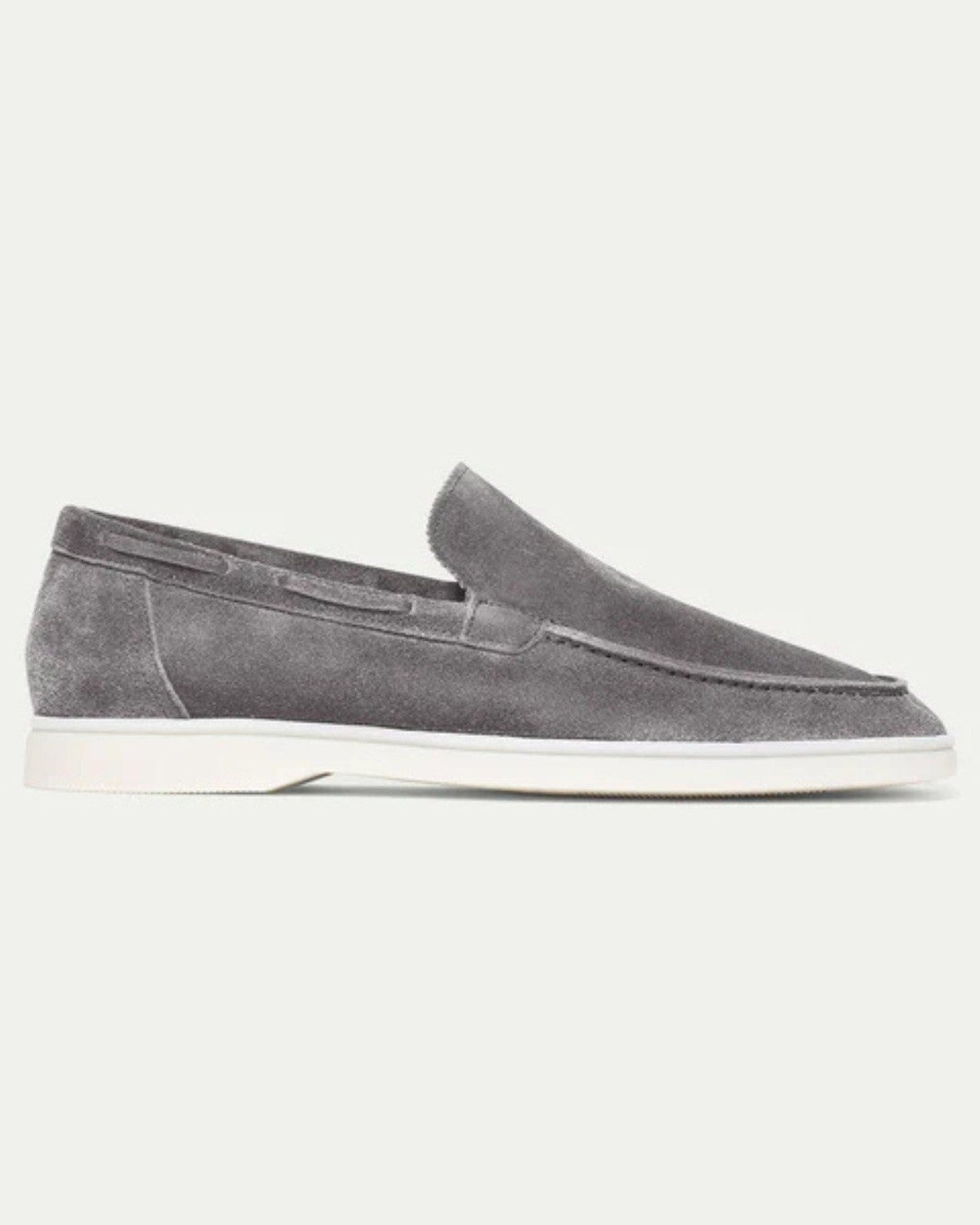 Mocassino Barca Uomo in Suede Vegano Grigio Chiaro Mediterraneo