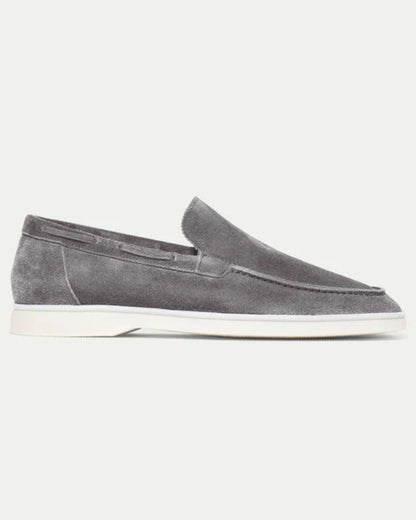 Mocassino Barca Uomo in Suede Vegano Grigio Chiaro Mediterraneo