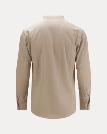 Camicia Henley Uomo in Misto Lino Traspirante Fresca