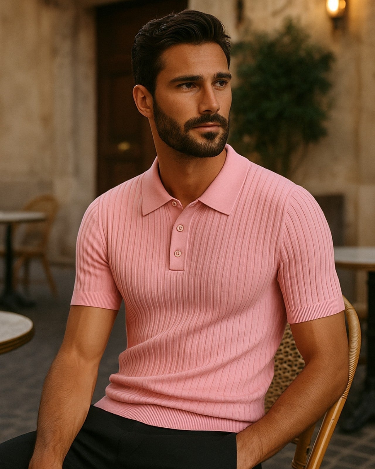 Polo Uomo in Maglia di Viscosa Leggera Fresca Caduta Impeccabile