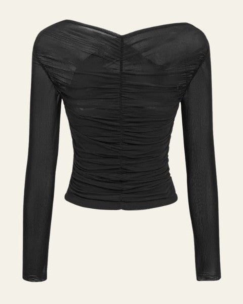 Top Donna Avvolgente in Mesh