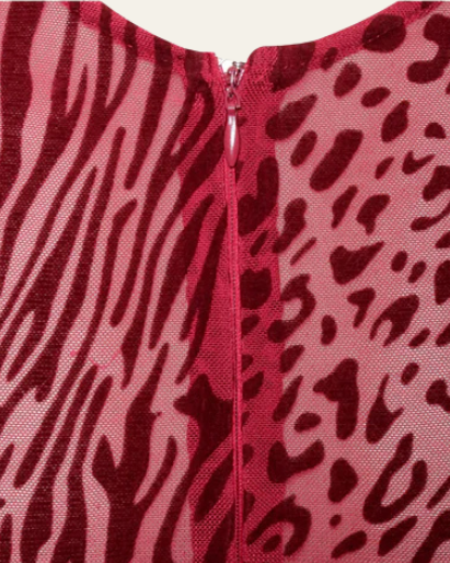 Abito Lungo Donna Animalier Sagomato